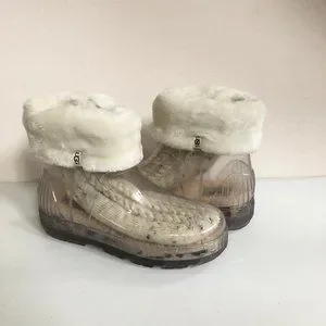 UGG DRIZLITA CLEAR NATURAL WATERPROOF RUBBER RAIN BOOTS